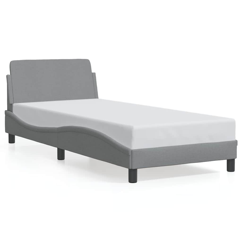 Bettgestell Dover Hellgrau 90x190 cm Stoff
