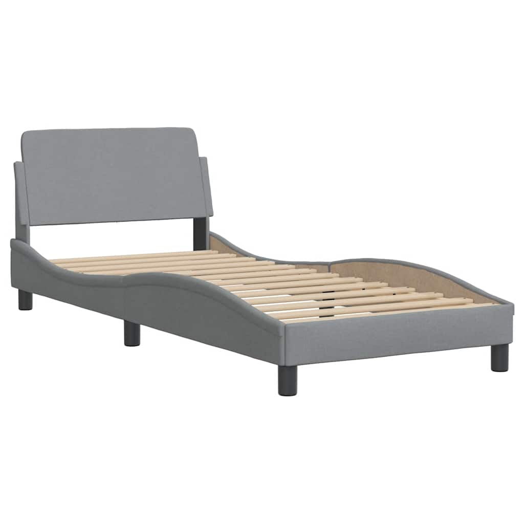 Bettgestell Dover Hellgrau 90x190 cm Stoff