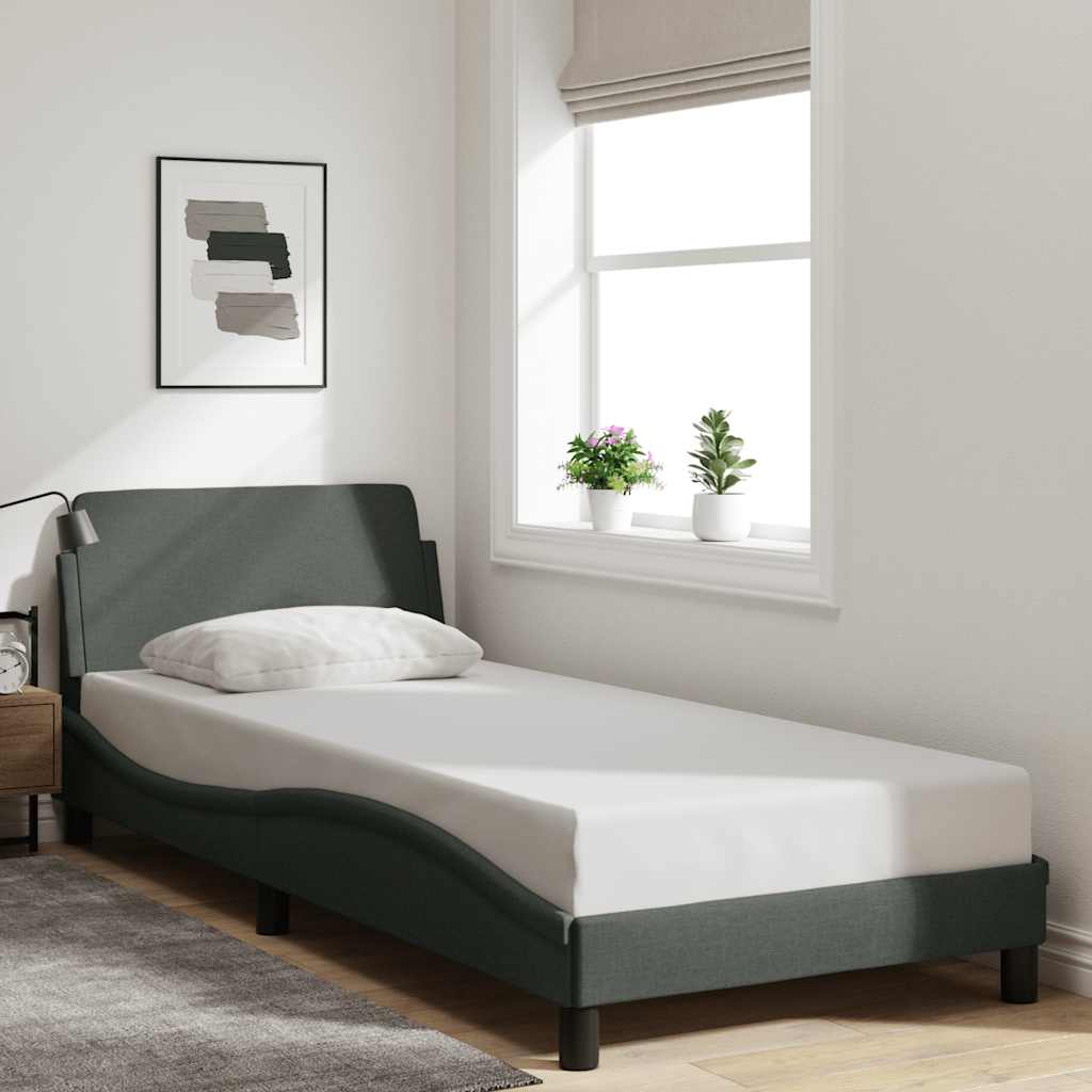 Bettgestell Dover Dunkelgrau 90x190 cm Stoff