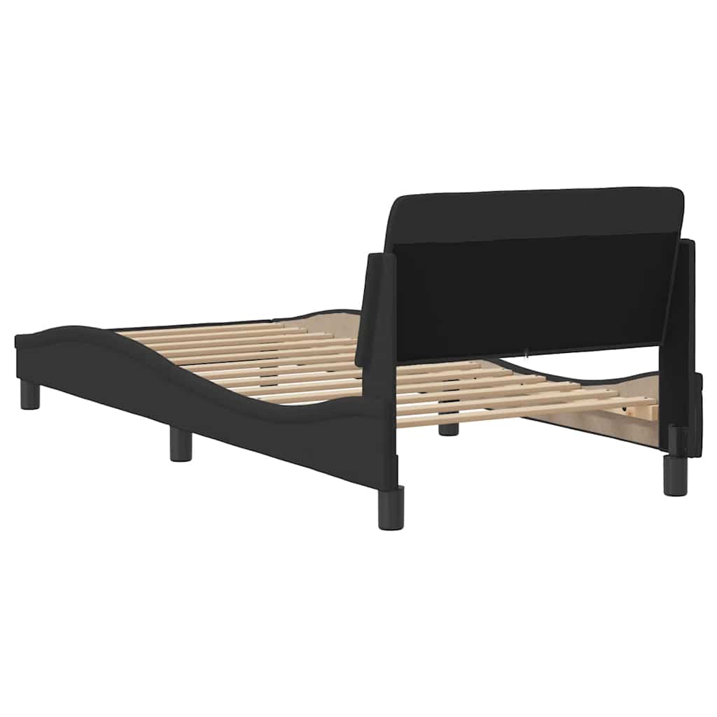 Bettgestell Dover Schwarz 90x190 cm Stoff