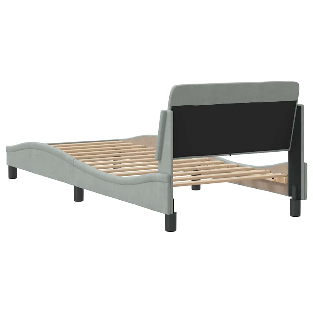 Bettgestell Dover Hellgrau 90x190 cm Samt