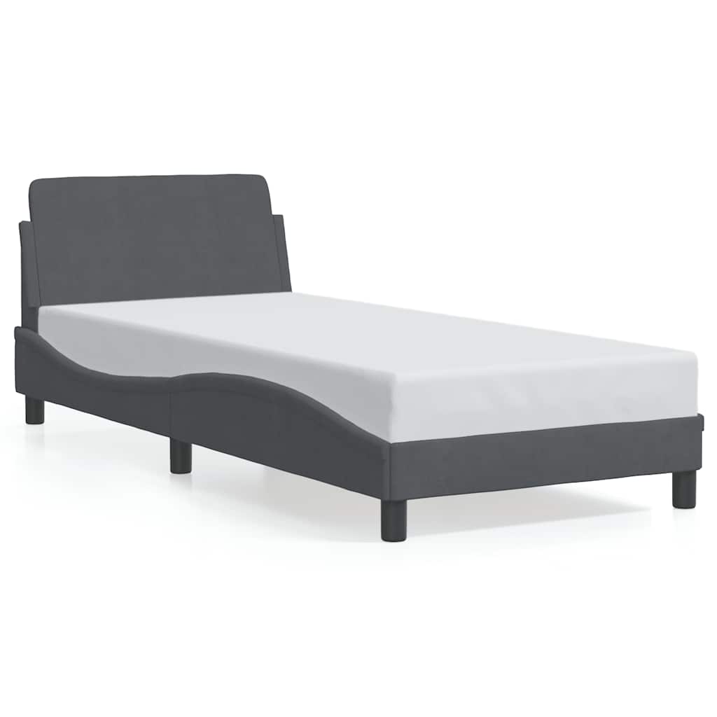 Bettgestell Dover Dunkelgrau 90x190 cm Samt