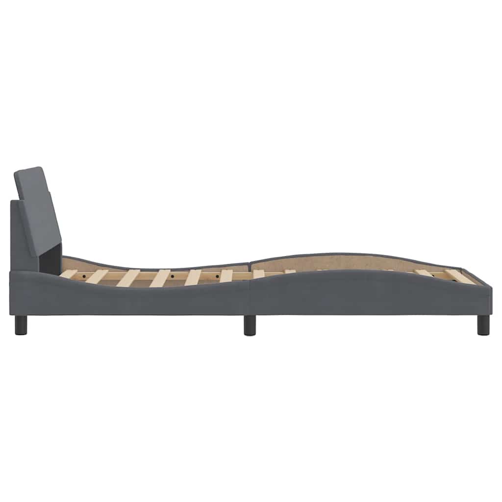 Bettgestell Dover Dunkelgrau 90x190 cm Samt