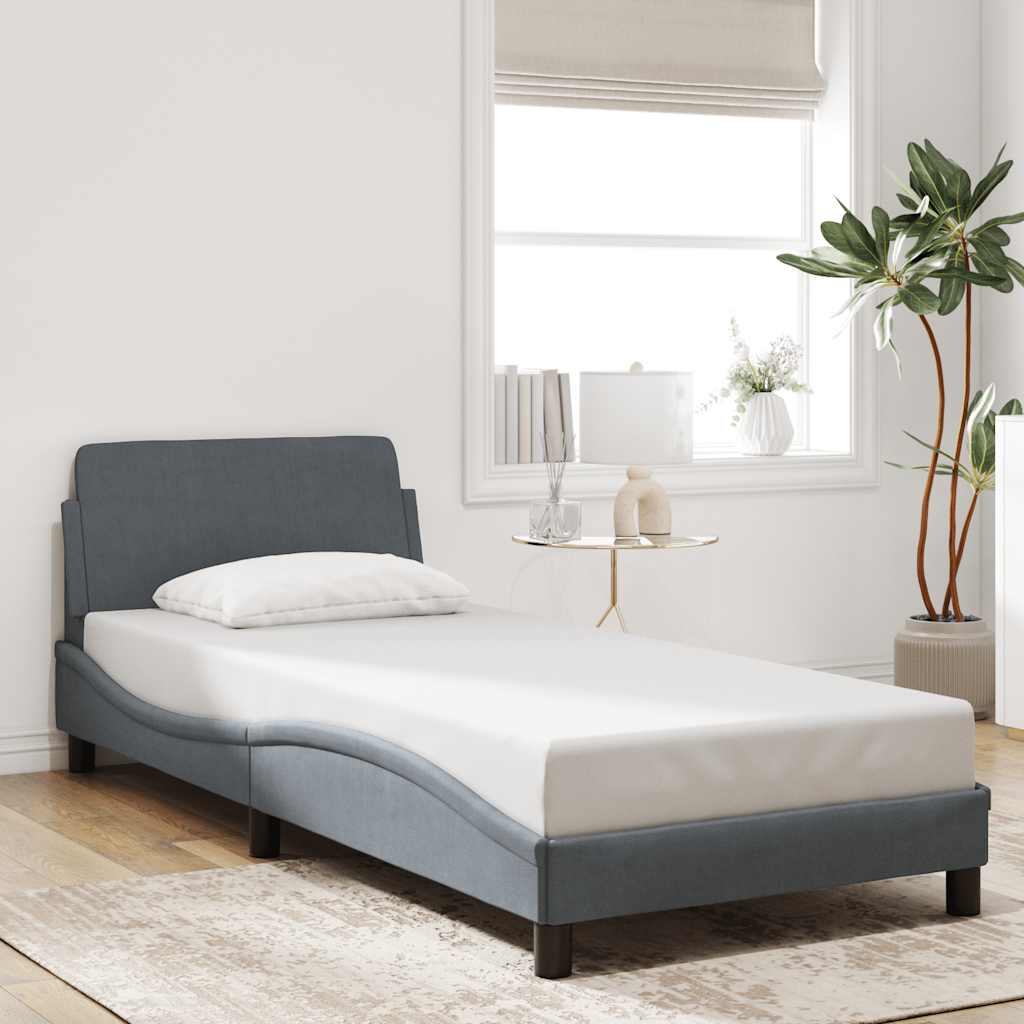 Bettgestell Dover Dunkelgrau 90x190 cm Samt
