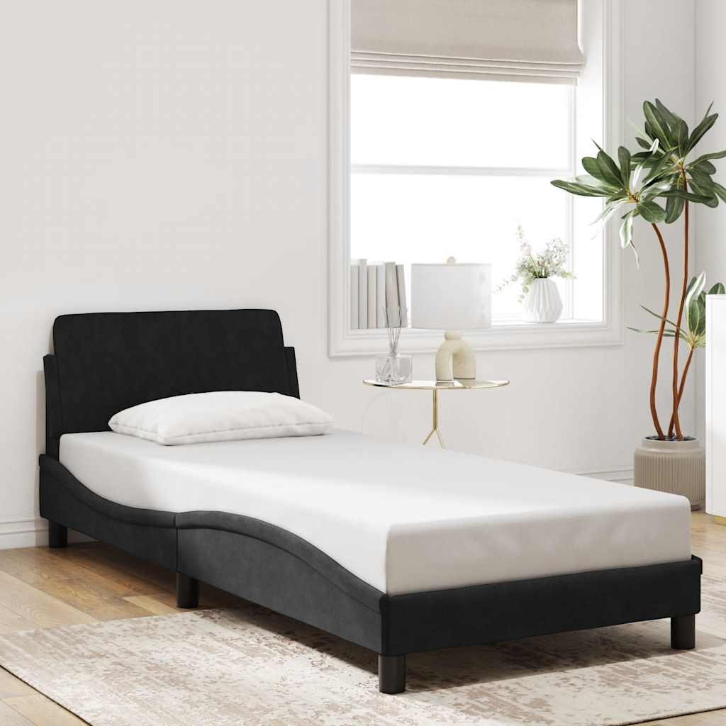Bettgestell Dover Schwarz 90x190 cm Samt