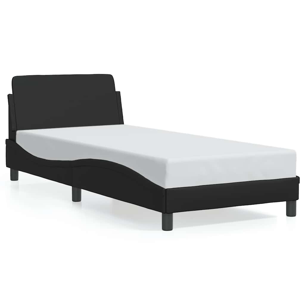 Bettgestell Dover Schwarz 90x190 cm Kunstleder