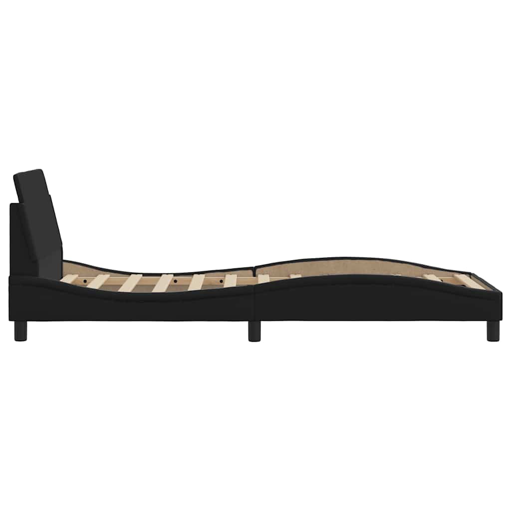 Bettgestell Dover Schwarz 90x190 cm Kunstleder