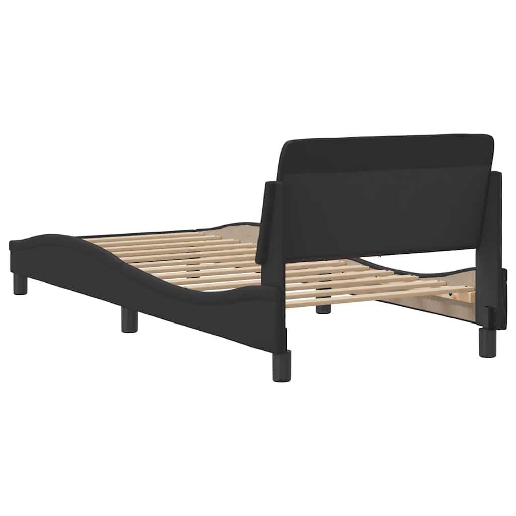 Bettgestell Dover Schwarz 90x190 cm Kunstleder