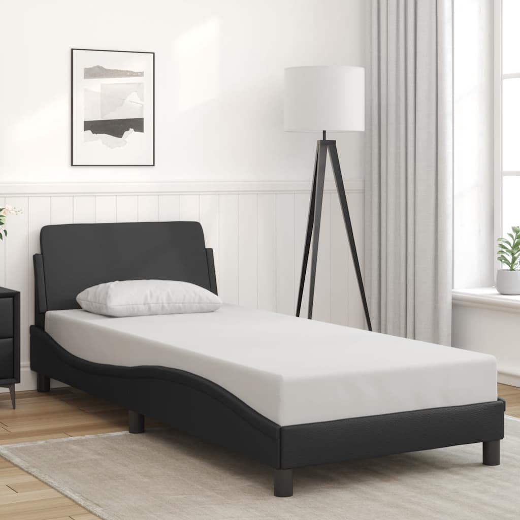 Bettgestell Dover Schwarz 90x190 cm Kunstleder