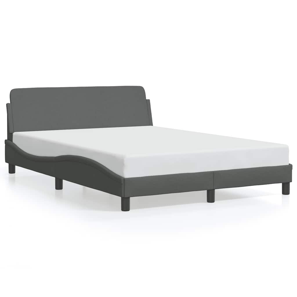 Bettgestell Dover Dunkelgrau 135x190 cm Stoff