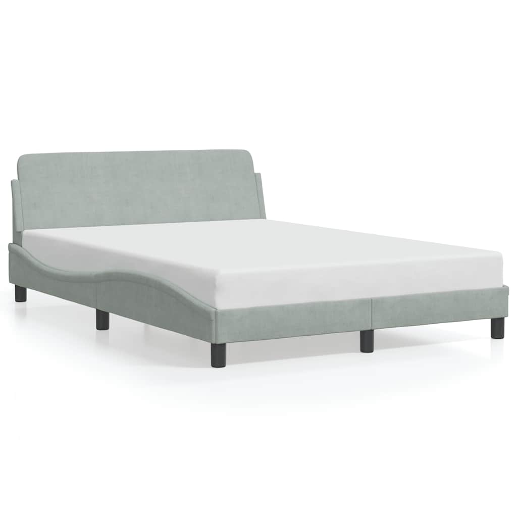 Bettgestell Dover Hellgrau 135x190 cm Samt