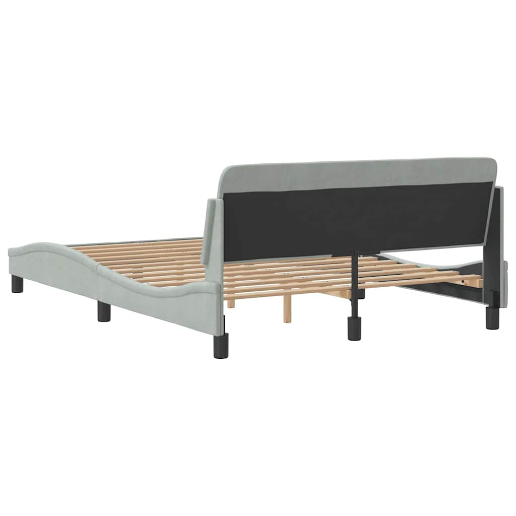 Bettgestell Dover Hellgrau 135x190 cm Samt
