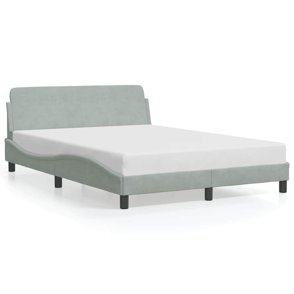 Bettgestell Dover Hellgrau 135x190 cm Samt