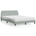 Bettgestell Dover Hellgrau 135x190 cm Samt