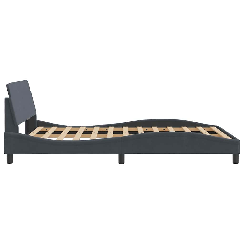 Bettgestell Dover Dunkelgrau 135x190 cm Samt