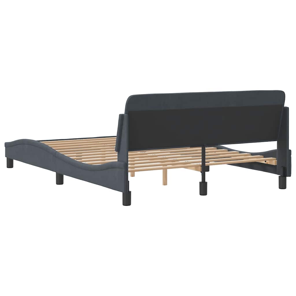 Bettgestell Dover Dunkelgrau 135x190 cm Samt