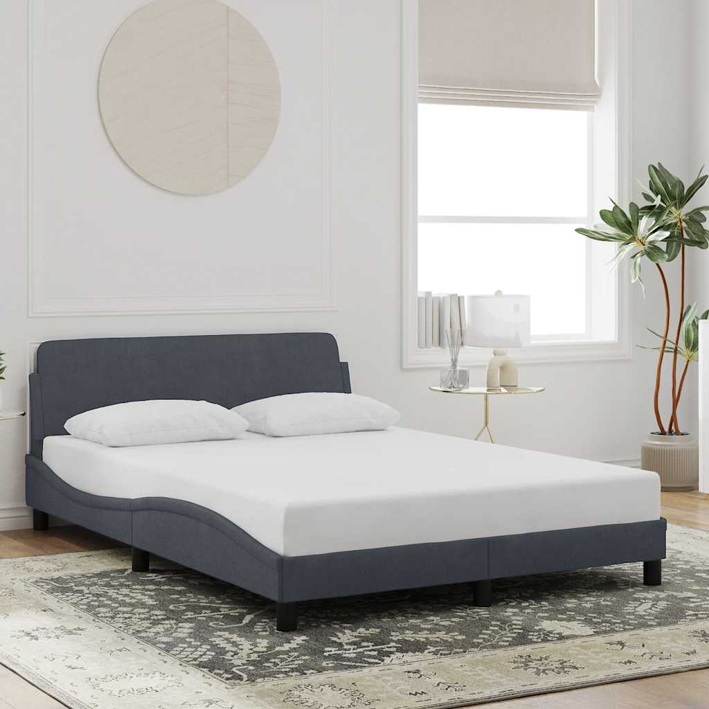 Bettgestell Dover Dunkelgrau 135x190 cm Samt