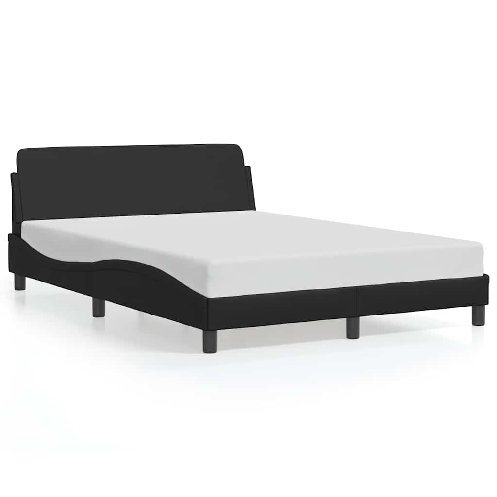 Bettgestell Dover Schwarz 135x190 cm Kunstleder