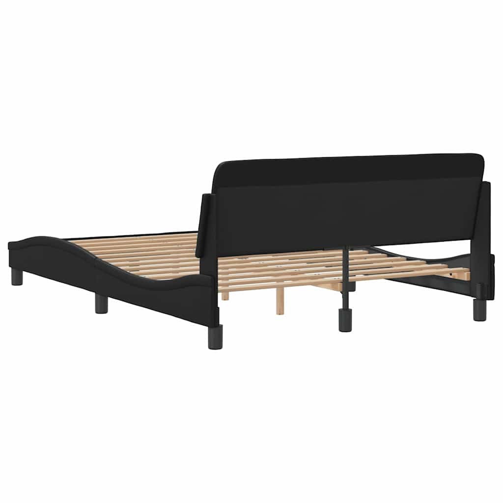 Bettgestell Dover Schwarz 135x190 cm Kunstleder