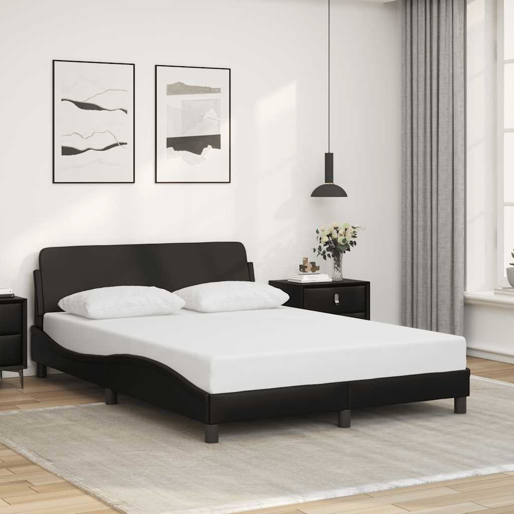 Bettgestell Dover Schwarz 135x190 cm Kunstleder