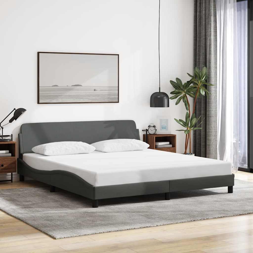 Bettgestell Dover Dunkelgrau 180x200 cm Stoff