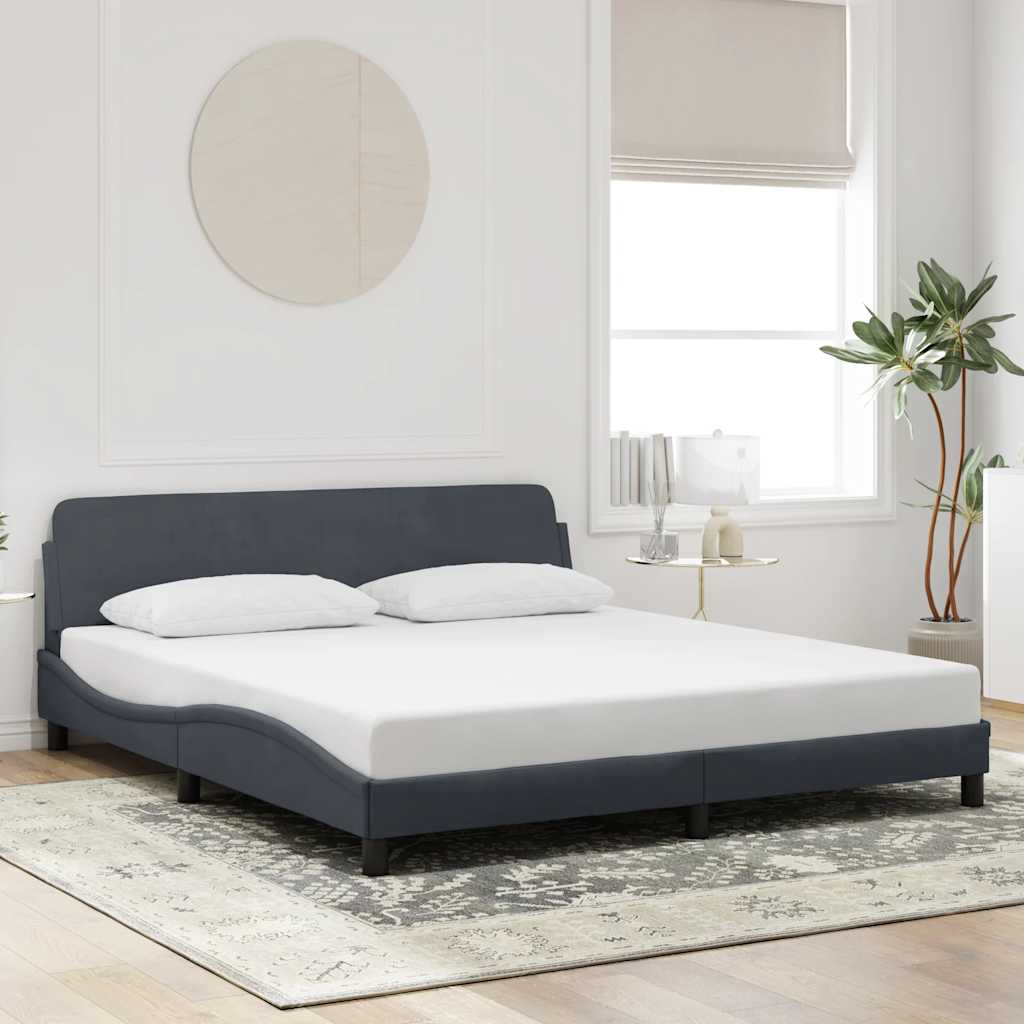 Bettgestell Dover Dunkelgrau 180x200 cm Samt