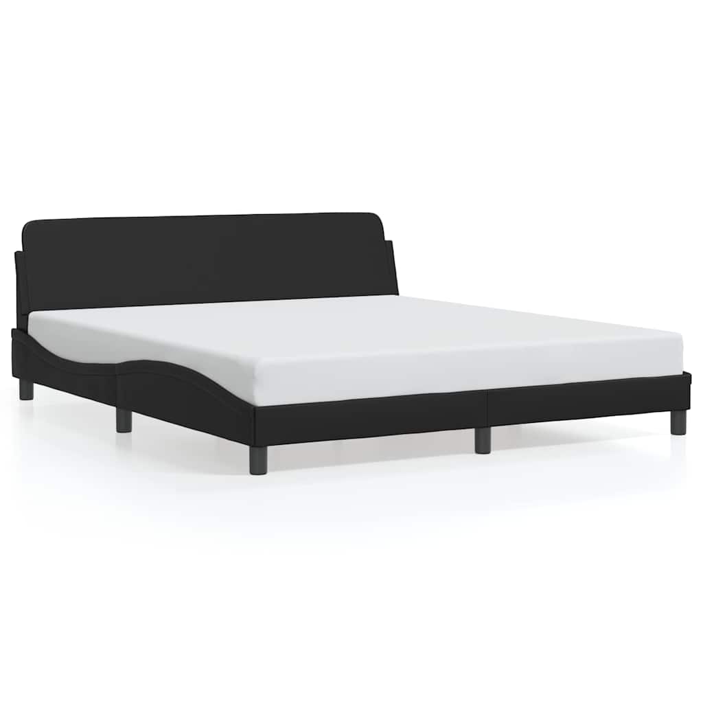 Bettgestell Dover Schwarz 180x200 cm Kunstleder