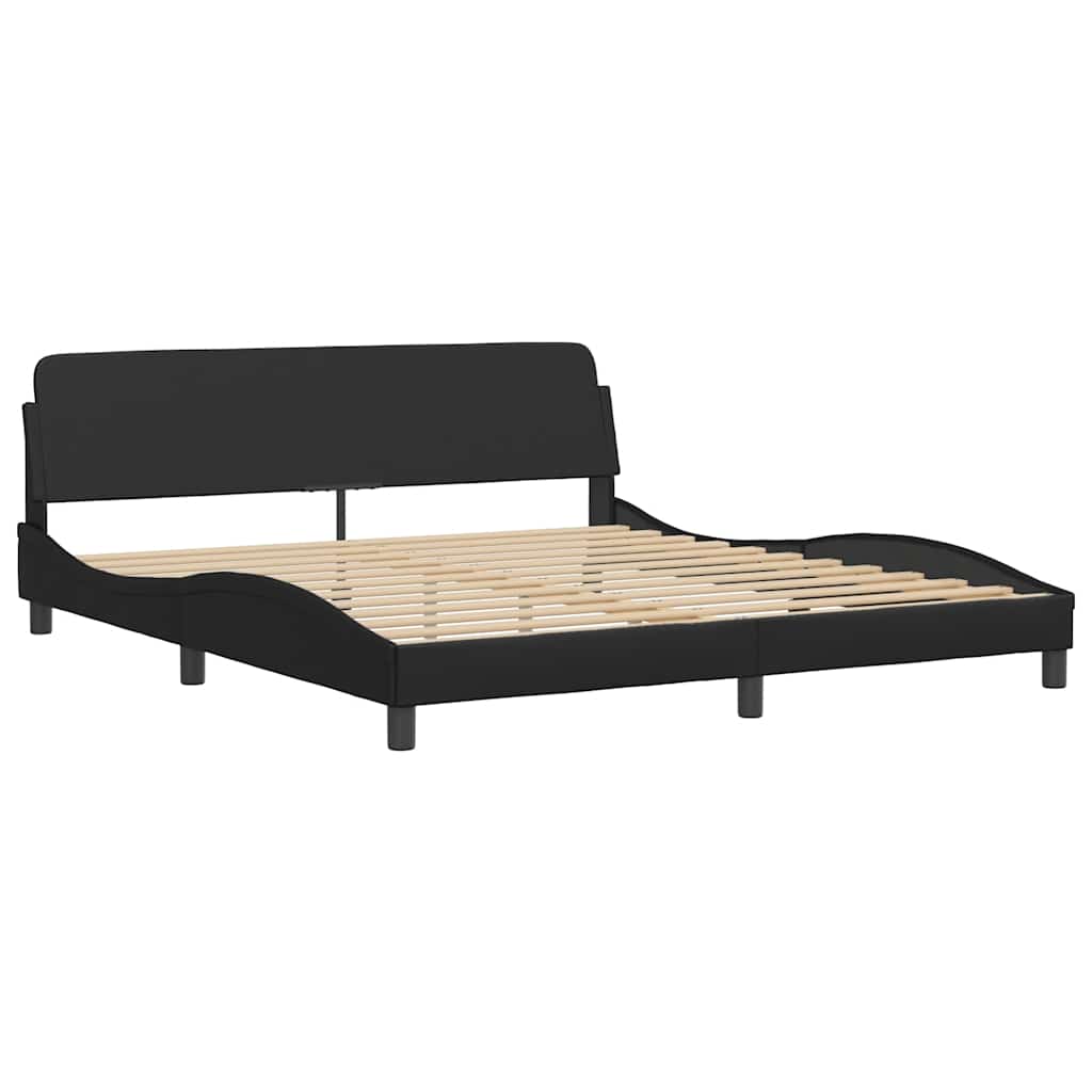 Bettgestell Dover Schwarz 180x200 cm Kunstleder