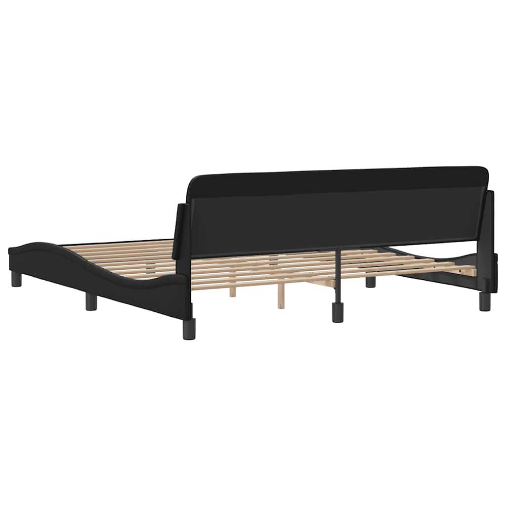 Bettgestell Dover Schwarz 180x200 cm Kunstleder