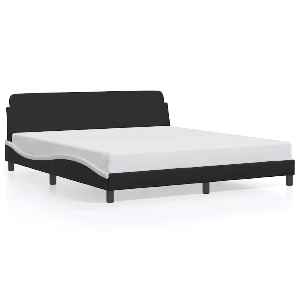 Bettgestell Dover Schwarz-Weiß 180x200 cm Kunstleder
