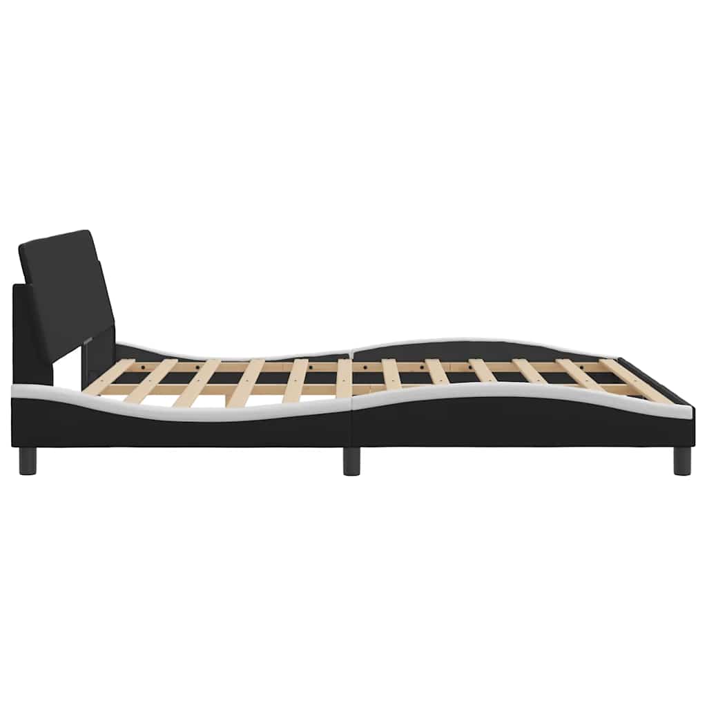 Bettgestell Dover Schwarz-Weiß 180x200 cm Kunstleder