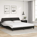 Bettgestell Dover Schwarz-Weiß 180x200 cm Kunstleder