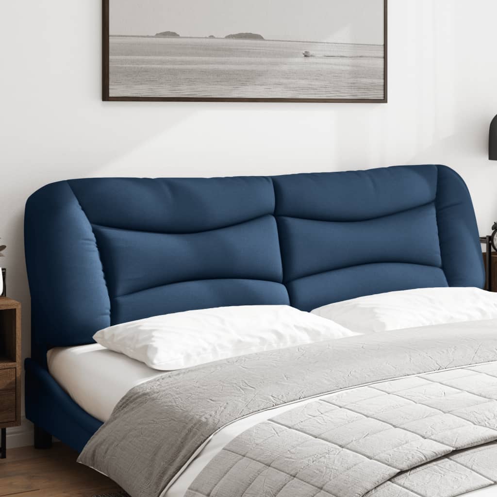 Kopfteil-Kissen "Hvar" Blau 180 cm Stoff