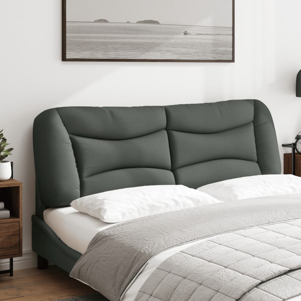 Kopfteil-Kissen "Hvar" Dunkelgrau 152 cm Stoff