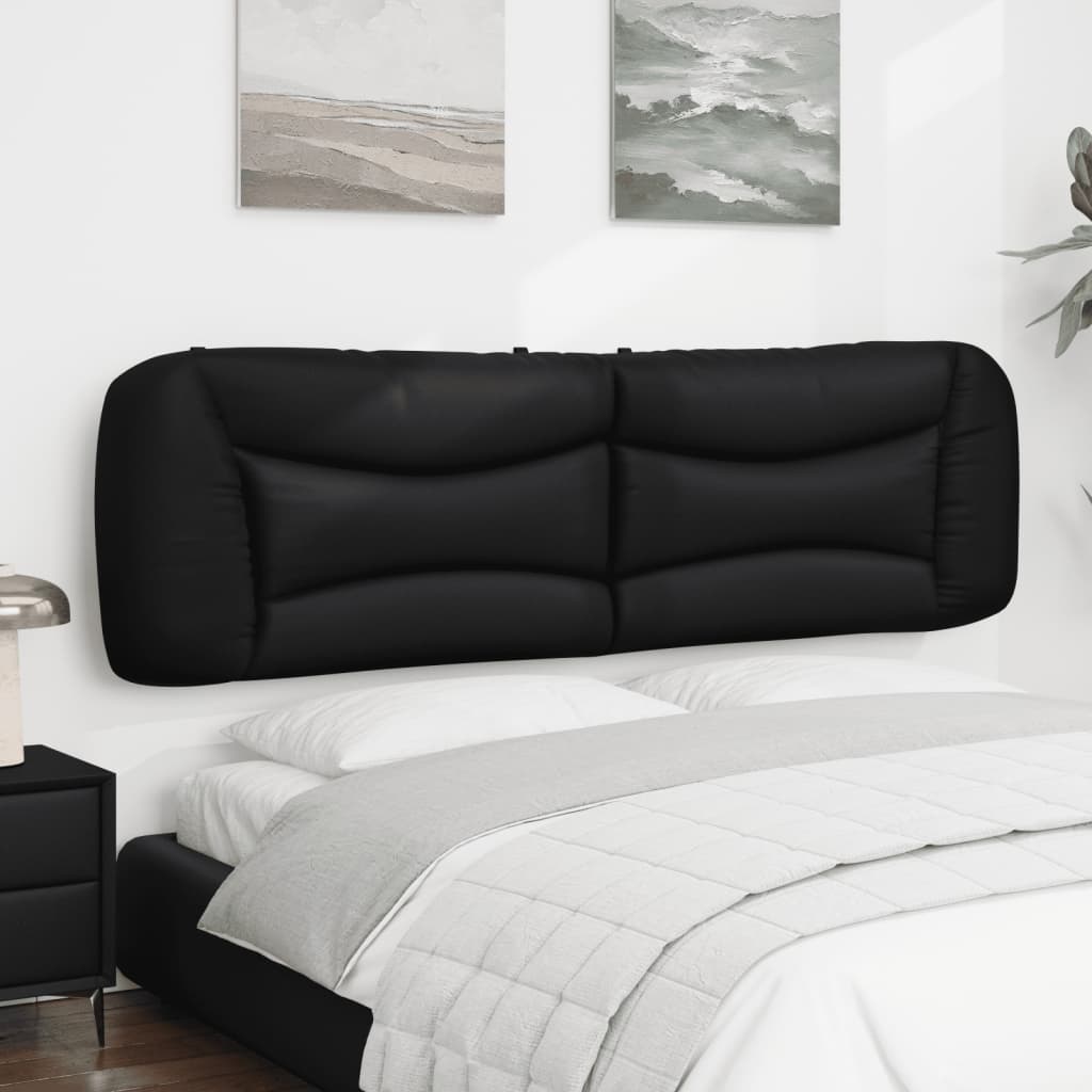 Kopfteilkissen Schwarz 180 cm Kunstleder