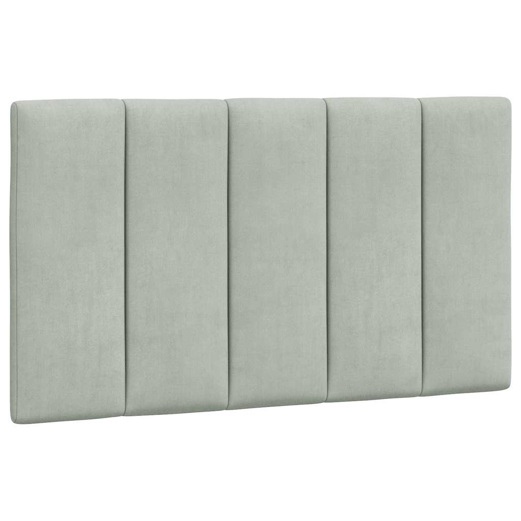 Kopfteil-Kissen "Hanko" Hellgrau 80 cm Samt