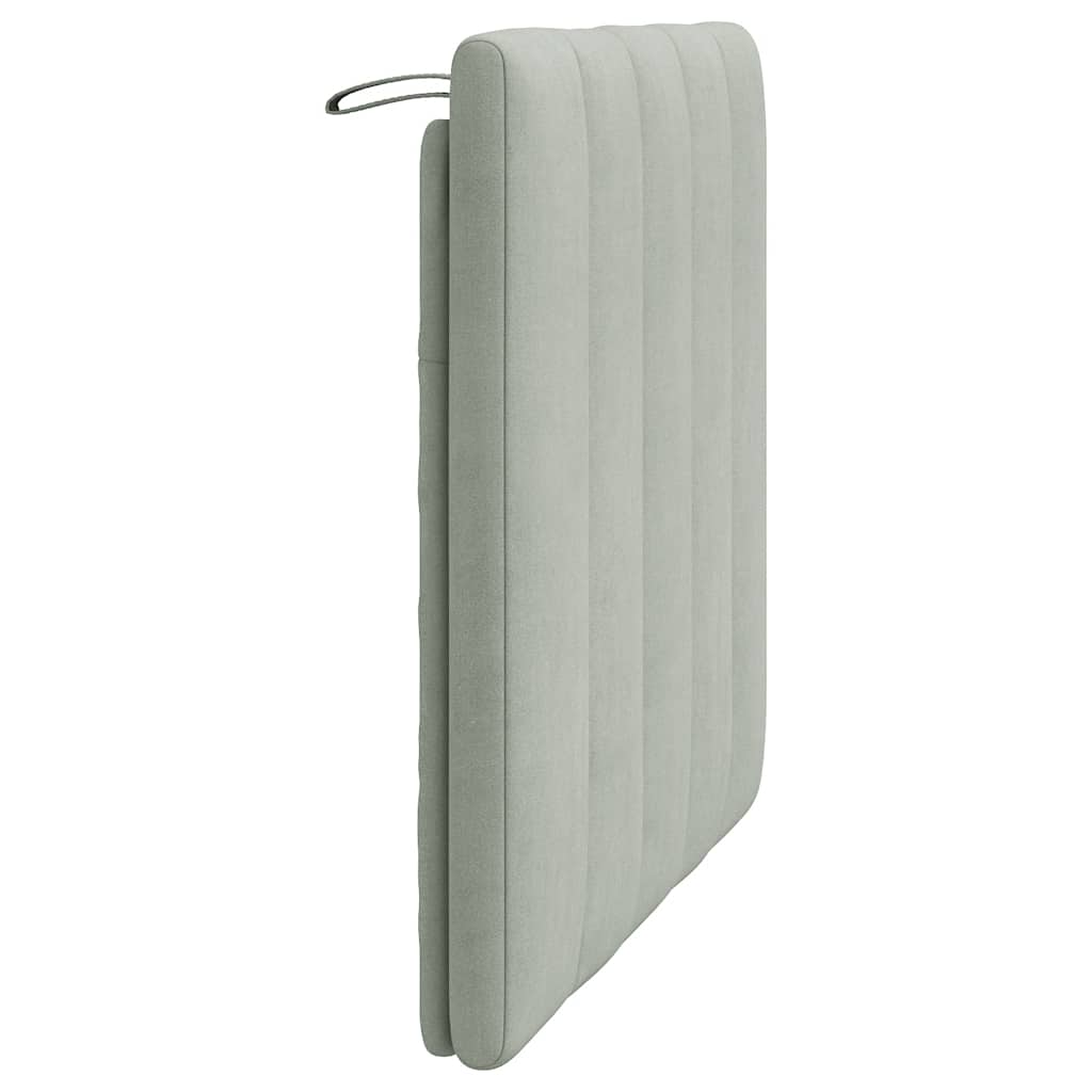 Kopfteil-Kissen "Hanko" Hellgrau 80 cm Samt
