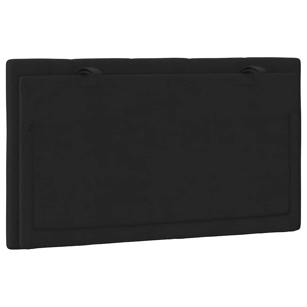Kopfteil-Kissen "Hanko" Schwarz 80 cm Samt