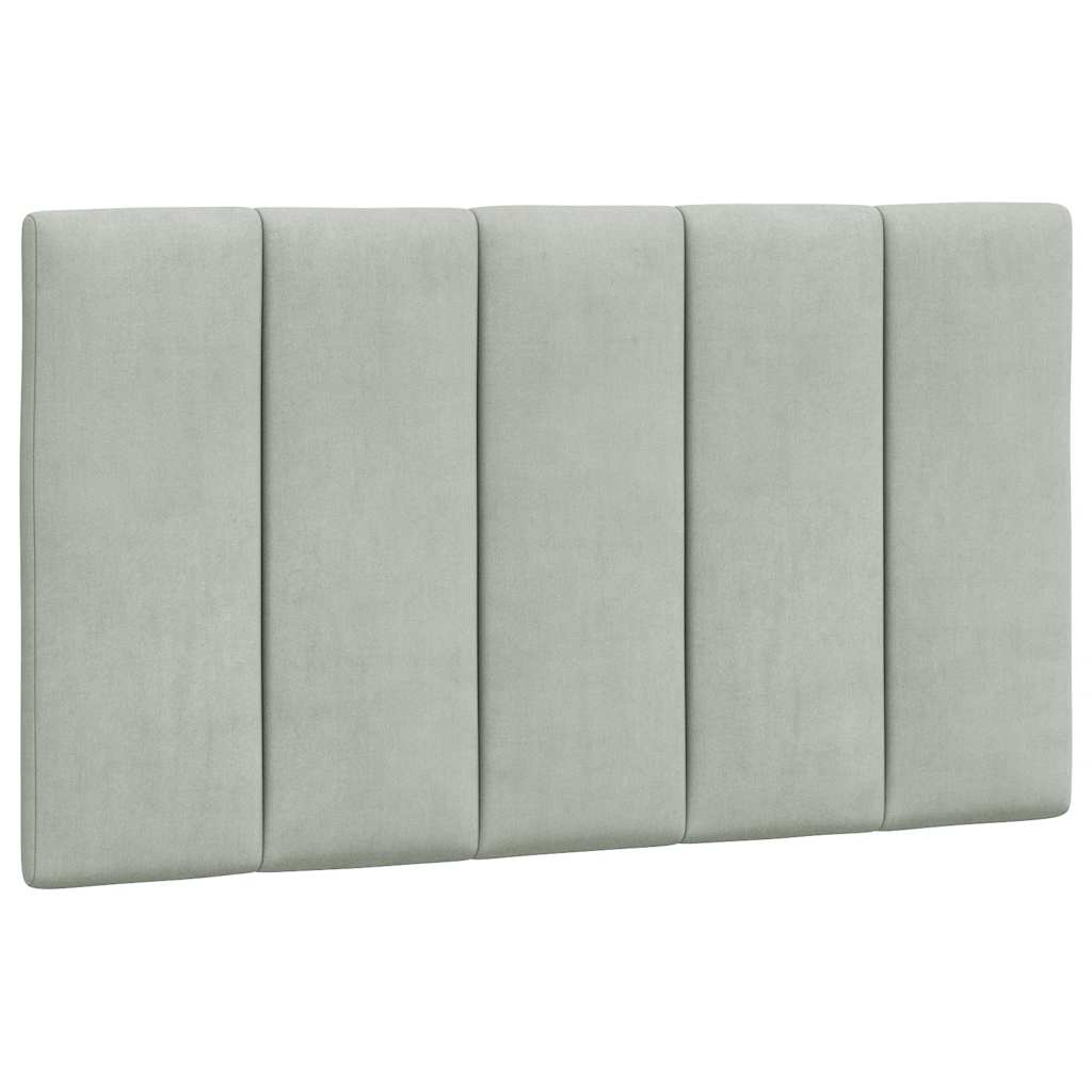 Kopfteil-Kissen "Hanko" Hellgrau 90 cm Samt