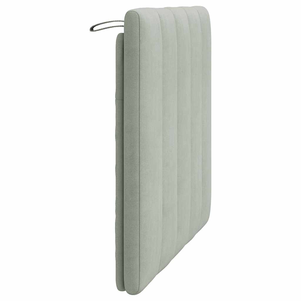 Kopfteil-Kissen "Hanko" Hellgrau 90 cm Samt