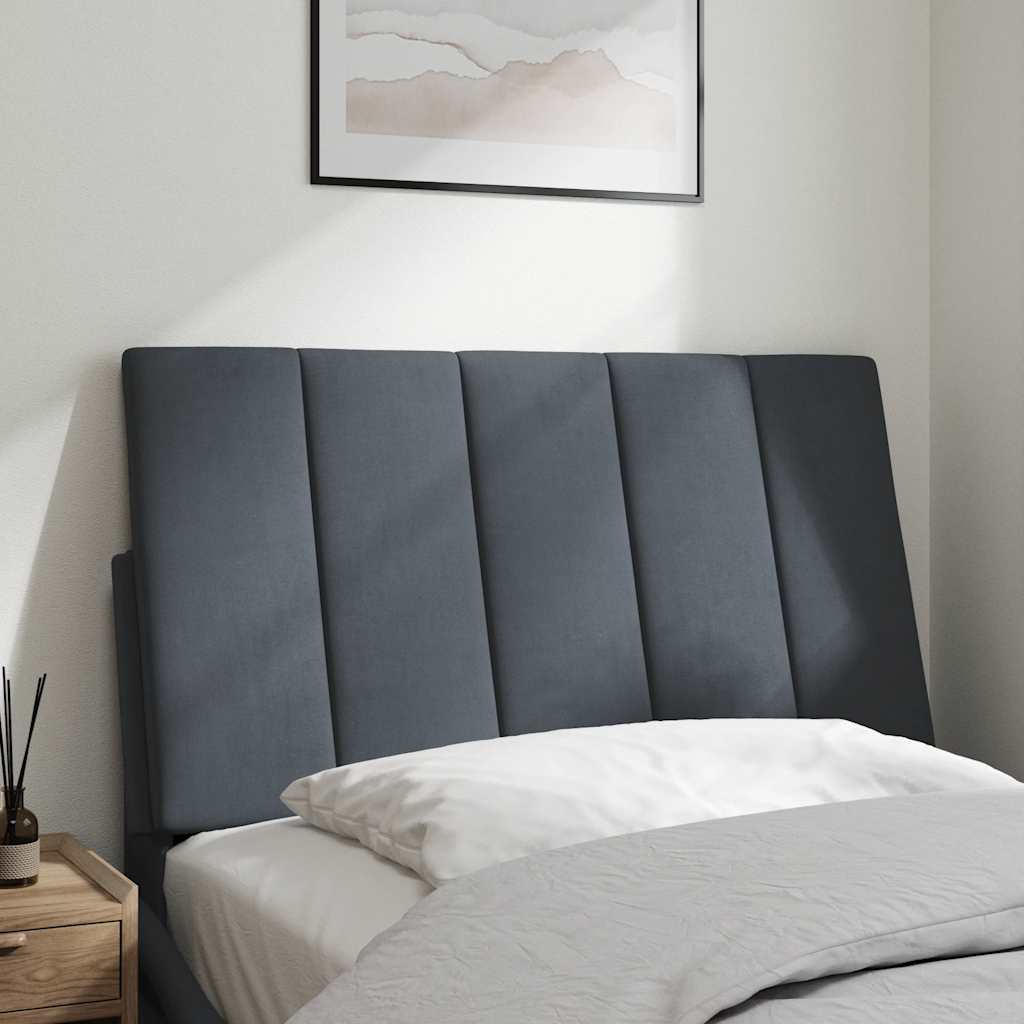 Kopfteil-Kissen "Hanko" Dunkelgrau 90 cm Samt