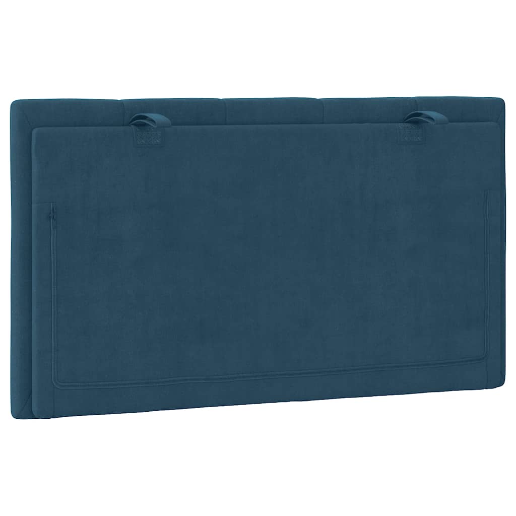 Kopfteil-Kissen "Hanko" Blau 90 cm Samt