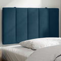 Kopfteil-Kissen "Hanko" Blau 90 cm Samt