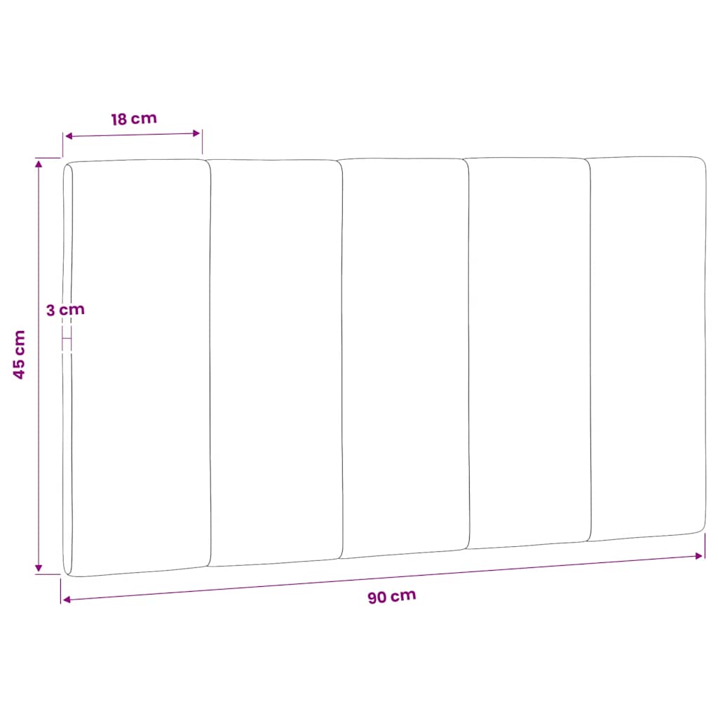 Kopfteil-Kissen "Hanko" Rosa 90 cm Samt