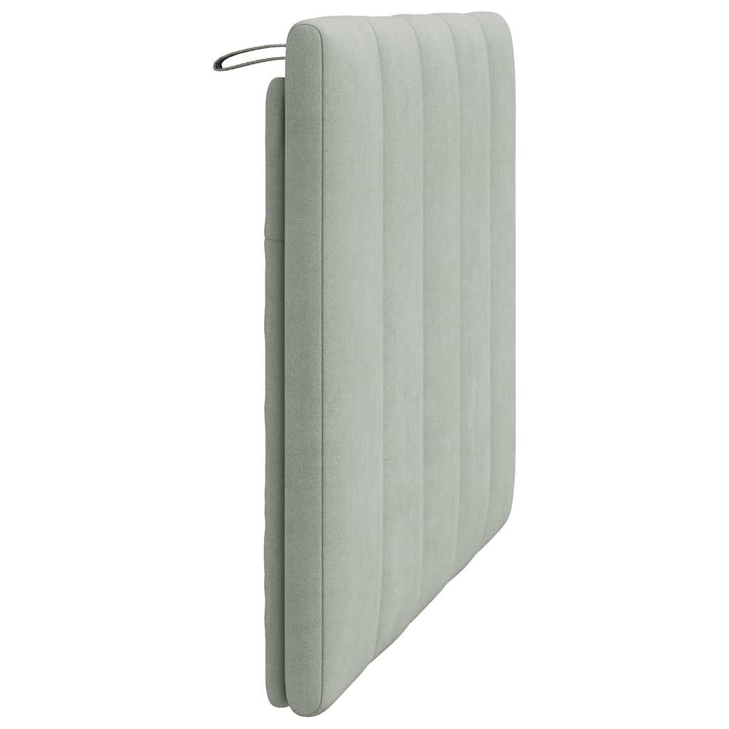 Kopfteil-Kissen "Hanko" Hellgrau 100 cm Samt