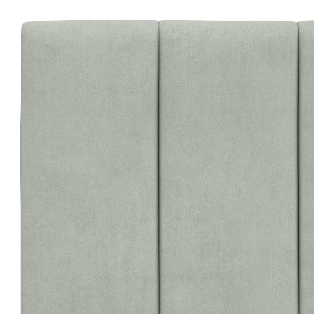 Kopfteil-Kissen "Hanko" Hellgrau 100 cm Samt