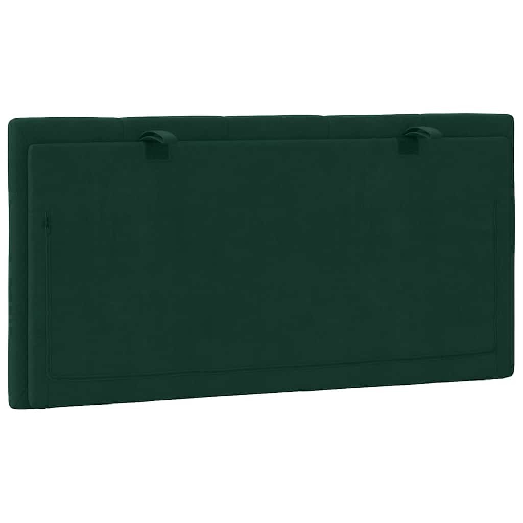 Kopfteil-Kissen "Hanko" Dunkelgrün 100 cm Samt
