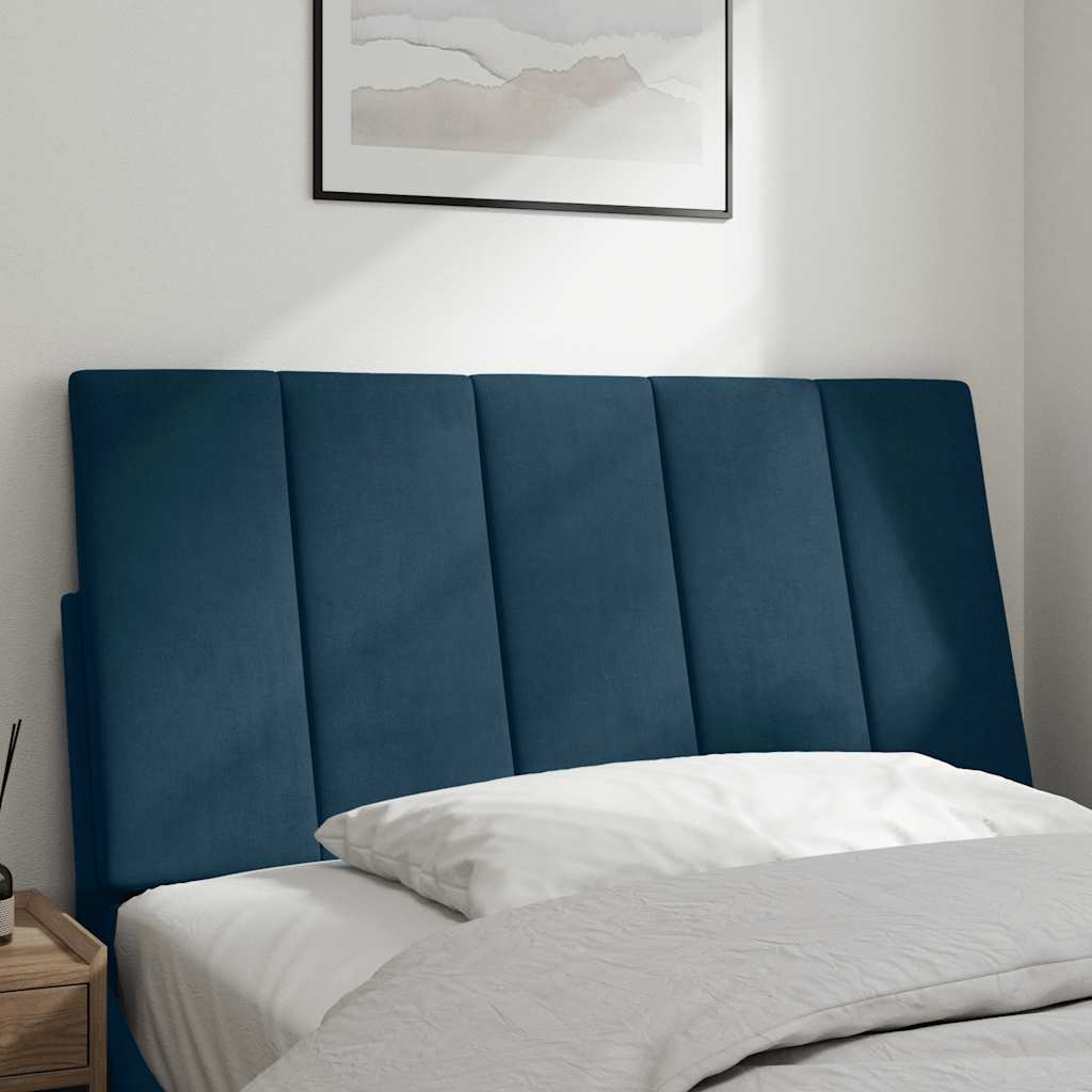 Kopfteil-Kissen "Hanko" Blau 100 cm Samt