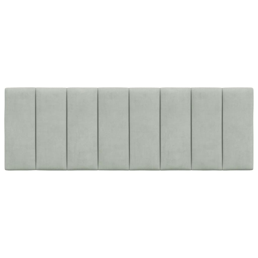 Kopfteil-Kissen "Hanko" Hellgrau 120 cm Samt
