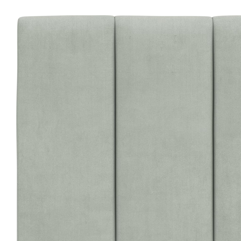 Kopfteil-Kissen "Hanko" Hellgrau 120 cm Samt
